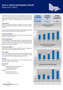 [removed]WATER PERFORMANCE REPORT YARRA VALLEY WATER The Essential Services Commission has published its tenth annual report on the performance of the Victorian urban water businesses that provide water and sewerage servi