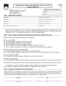 Application for Self-Accrual Authority / Direct Pay Permit Sales and Use Tax MAIL TO: Account Management - Room[removed]FLORIDA DEPARTMENT OF REVENUE 5050 W TENNESSEE ST