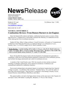 NewsRelease National Aeronautics and Space Administration Langley Research Center Hampton, Virginia[removed]