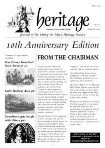 Price 50p  No. 30 SummerJournal of the Ottery St. Mary Heritage Society