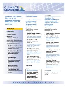 The Climate Leaders Summit March 25 & 26, 2002 Hyatt Regency on Capitol Hill 400 New Jersey Avenue, NW Washington, DC[removed]1234