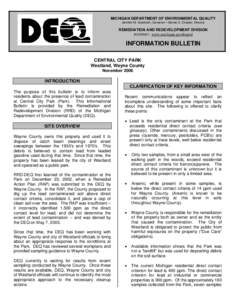 Soil contamination / Westland /  Michigan / Michigan Department of Environmental Quality / Michigan / Environment