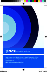 PLOS Article-Level Metrics provide a suite of established metrics that measure the overall performance and reach of published research articles. http://article-level-metrics.plos.org/  ALM postcard.indd 1