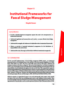 Chapter 12  Institutional Frameworks for Faecal Sludge Management Magalie Bassan