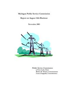 Michigan Public Service Commission Report on August 14th Blackout November 2003 Public Service Commission