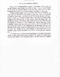 WIL L IA M  TOSEPH BODKIN. One of the rvell-remembered citizcns of Nlcrurhead, Clay cottuty, is the late William Jgseph Bodkin, who died oIr May t, r9t6, a fornrer sheriff