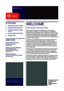 SCHOOL OF PUBLIC HEALTH THE BRIDGE ISSUE 12 MARCH 2011