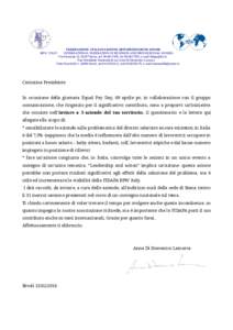 FEDERAZIONE ITALIANA DONNE ARTI PROFESSIONI AFFARI INTERNATIONAL FEDERATION OF BUSINESS AND PROFESSIONAL WOMEN Via Piemonte 32, 00187 Roma, tel, fax, e-mail  Past Presidente Nazionale 