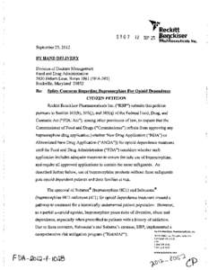 Reckitt Benckiser Citizen petition to the FDA