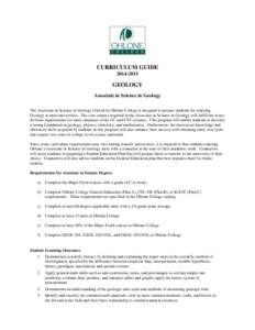 Geology AS Degree[removed]Curriculum Guide - Ohlone College