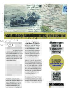 COLORADO COMMUNITIES, University of Colorado Boulder Libraries and the CU Heritage Center are working together to create an online collection about Colorado’s history over the past
