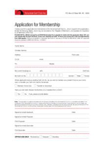 Yarrambat Golf Club Inc.  P.O Box 52 Briar Hill VIC 3088 Application for Membership I hereby submit my application for membership to the Yarrambat Golf Club Inc., and, in support of my application,