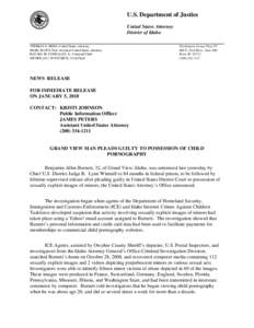 U.S. Department of Justice United States Attorney District of Idaho THOMAS E. MOSS, United States Attorney MARC HAWS, First Assistant United States Attorney RAFAEL M. GONZALEZ, Jr., Criminal Chief