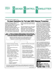 MINNESOTA DEPARTMENT OF HEALTH D ISEASE C ONTROL N EWSLETTER