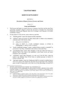 EU Singapore IPA Dispute Settlement