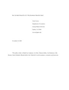 How Far Back Should We Go?: Why Restitution Should be Small  Tyler Cow en Department of Ec onomics George Mason University Fairfax, VA 22030