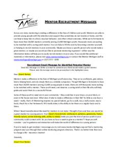 2013 MMM General Recruitment Messages