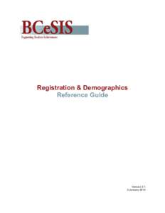 Registration & Demographics Reference Guide Version[removed]January 2012