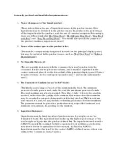 Personal life / Nutrition / Food science / Dog food / Health sciences / Ingredient / Food energy / Food / Association of American Feed Control Officials / Food and drink / Pet foods / Health