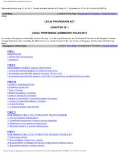 LEGAL PROFESSION (ADMISSION) RULES 2011
[removed]LEGAL PROFESSION (ADMISSION) RULES 2011