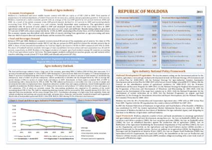 Trends of Agro-industry  • Economic Development REPUBLIC OF MOLDOVA