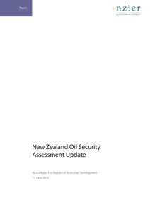New Zealand Oil Security Assessment Update