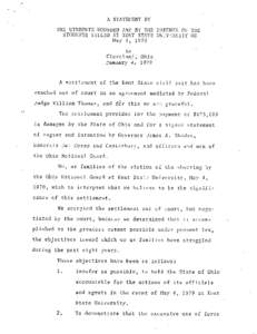 Statement of Families Involved in Kent State University Shootings of May 4, 1970