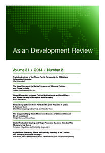 Asian Development Review Volume 31 •  2014