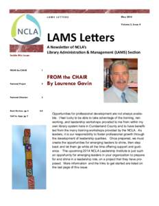LAMS LETTERS  May 2014 Volume 3, Issue 4  LAMS Letters