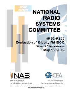 NRSC REPORT NATIONAL RADIO SYSTEMS