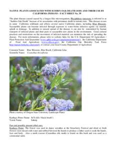 Sudden oak death / Ceanothus / Kashaya / Pomo people / Kashia Band of Pomo Indians of the Stewarts Point Rancheria / Geography of California / California / Native American tribes in California