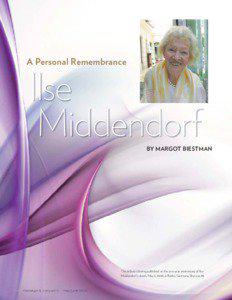 A Personal Remembrance  Ilse