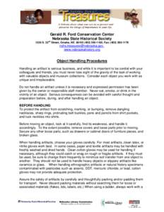 Gerald R. Ford Conservation Center Nebraska State Historical Society 1326 S. 32nd Street, Omaha, NE[removed]1180, Fax: ([removed]removed]