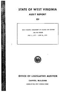 STATE OF WEST VIRGINIA AUDIT REPOR.T  OF