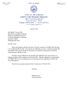 August 9, 2002 Mr. Michael T. Lesar, Chief Rules Review and Directives Branch Division of Administrative Services US Nuclear Regulatory Commission Mail Stop T-6D59