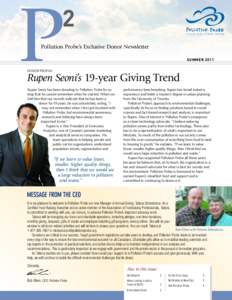 P  2 Pollution Probe’s Exclusive Donor Newsletter SUMMER 2011
