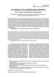 Volumen 48, Nº 1, 2016. PáginasChungara, Revista de Antropología Chilena LO “PÚBLICO” EN LA ARQUEOLOGÍA ARGENTINA THE “PUBLIC” IN ARGENTINEAN ARCHAEOLOGY Virginia M. Salerno1, María Celeste Picoy2, 