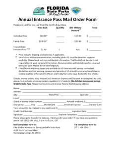 Microsoft Word - Annual Entrance Pass Mail Order Form w mil discount 2.doc