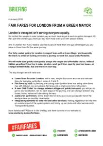    4 January 2016      FAIR FARES FOR LONDON FROM A GREEN MAYOR