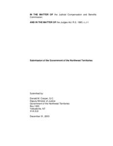 Government of Canada / Judicial Compensation and Benefits Commission / United States federal judge / Federal judge / Supreme Court of Canada / Judge / Canadian court system / Beauregard v. Canada / Court system of Canada / Law / Government / Politics of Canada