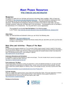 Microsoft Word - Moon Phase Resources