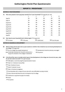 Gotherington Parish Plan Questionnaire REPORT B ‐ PERCENTAGES SECTION A: YOUR HOUSEHOLD A1  A2