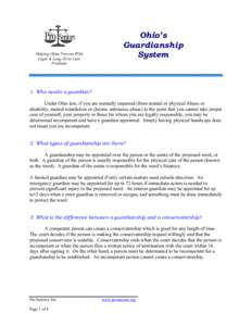 Conservatorship / Family law / Insolvency / Legal guardian / Probate / Power of attorney / In re Guardianship of Kowalski / Law / Legal professions / Legal terms