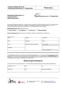 Antrag auf Mitgliedschaft bei der  Mitgliedsnummer Starkenburg-Sternwarte e.V. Heppenheim