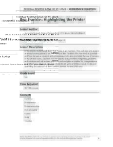 Ben Franklin: Highlightning the Printer