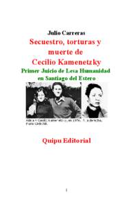 Julio Carreras  Secuestro, torturas y