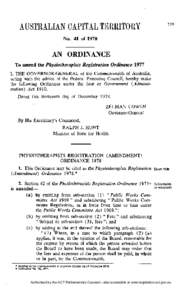 No. 41 of[removed]AN ORDINANCE To amend the Physiotherapists  Registration