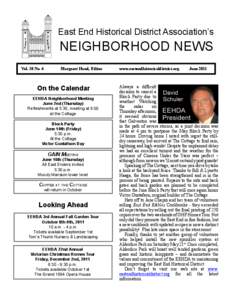 East End Historical District Association’s  NEIGHBORHOOD NEWS Vol. 38 No. 6