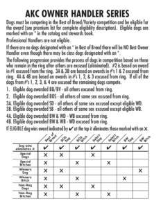 AKC OWNER HANDLER SERIES  X X  X