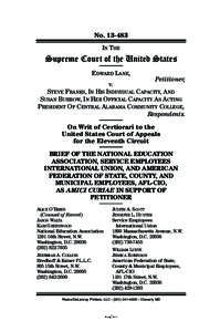 Garcetti v. Ceballos / Borough of Duryea v. Guarnieri / Amicus curiae / Service Employees International Union / American Federation of State /  County and Municipal Employees / Economy of the United States / Trade unions in the United States / Law / Case law